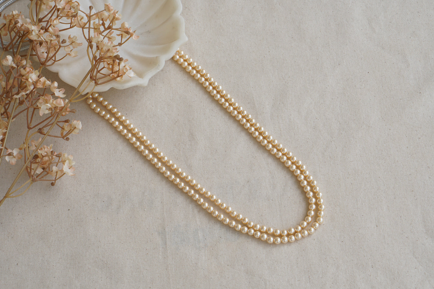 2 Line Beads Necklace (4-8927)(F) - JEWELSTYLE