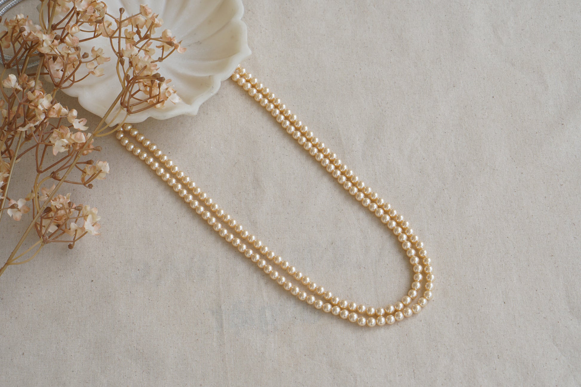 2 Line Beads Necklace (4-8927)(F) - JEWELSTYLE