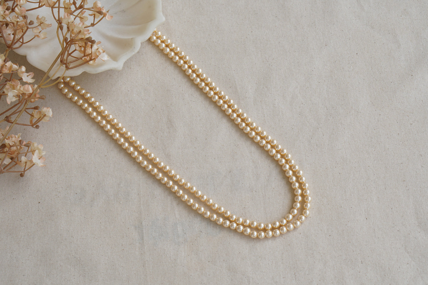 2 Line Beads Necklace (4-8927)(F) - JEWELSTYLE