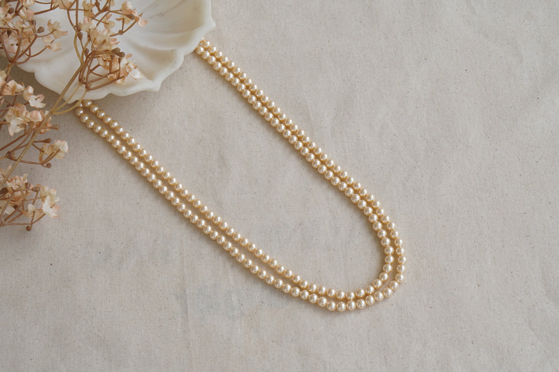 2 Line Beads Necklace (4-8927)(F) - JEWELSTYLE
