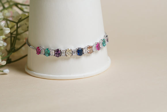 AD Multi Stone Tennis Bracelet (3-470)(EX)