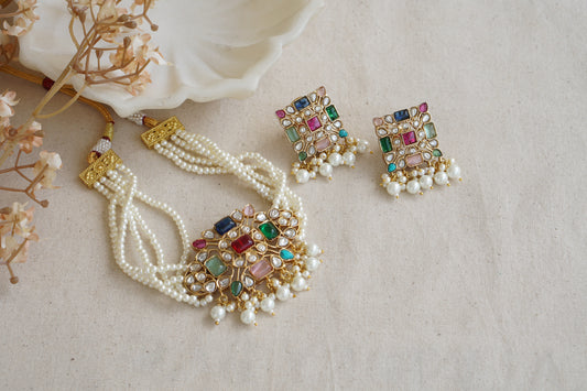 Polki Choker Set (4-8924)(B) - JEWELSTYLE