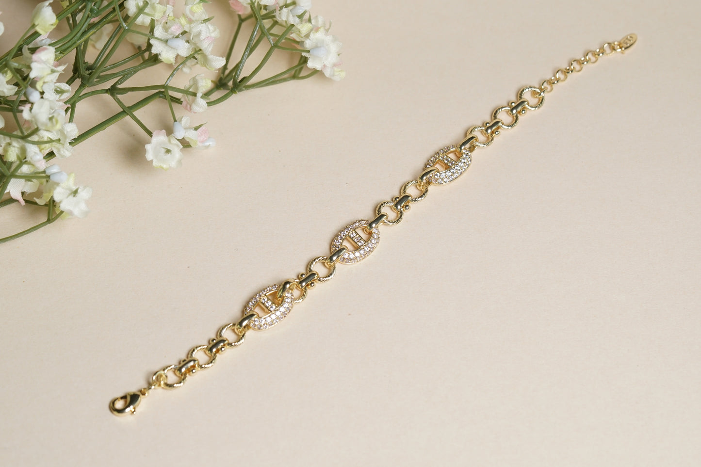 AD Stone Tennis Bracelet (3-468)(EX)