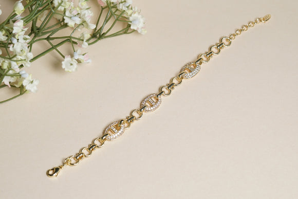 AD Stone Tennis Bracelet (3-468)(EX)