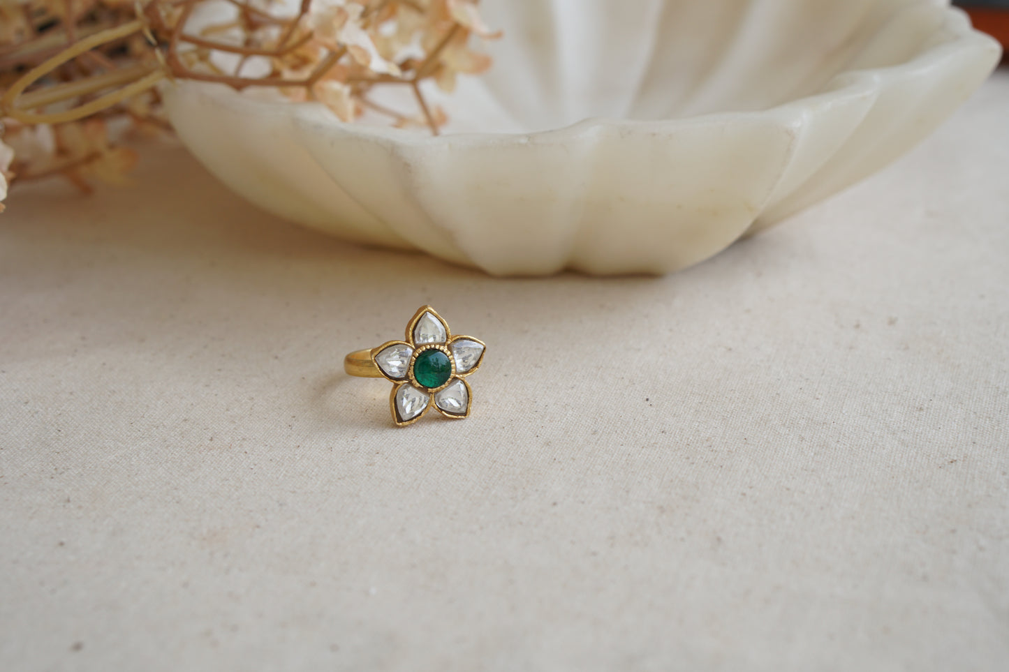 Kundan Ring (6-332)(R) - JEWELSTYLE