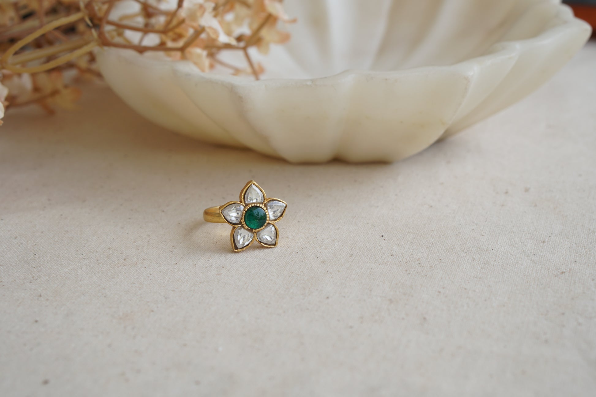 Kundan Ring (6-332)(R) - JEWELSTYLE