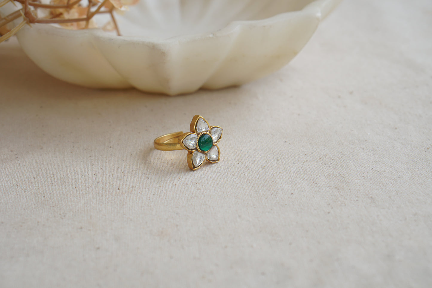 Kundan Ring (6-332)(R) - JEWELSTYLE