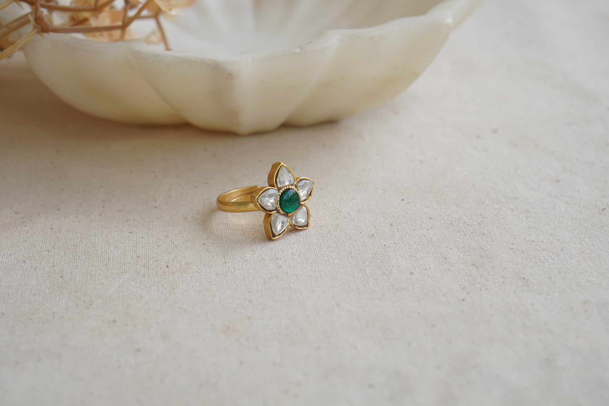 Kundan Ring (6-332)(R) - JEWELSTYLE
