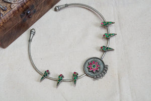Kundan oxidised necklace (4-5697)(R)(INTRODUCTORY PRICE)