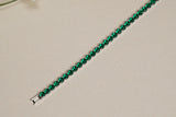 AD Green Stone Tennis Bracelet (3-465)(EX)