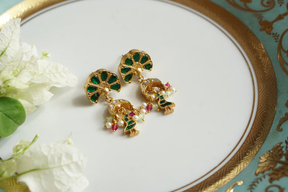 Green Kundan Earrings (1-4637)(R)