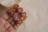 Pink and white Kundan Bangles (3-486)(KA)(2'8size) (PREORDER) (Made IN 7-8 DAYS TIME) - JEWELSTYLE