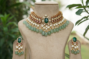 Polki necklace set  (4-8170)(B)