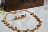 White Kundan Necklace Set (4-8488)(R)