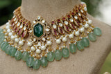 Polki necklace set  (4-8170)(B)