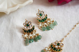 Kundan Earrings with Maangtika   (1-4064)(A)