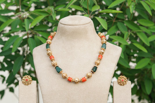 Coral necklace Set (4-8942)(AK)