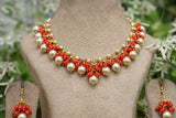 Coral necklace set(4-8195)(K)