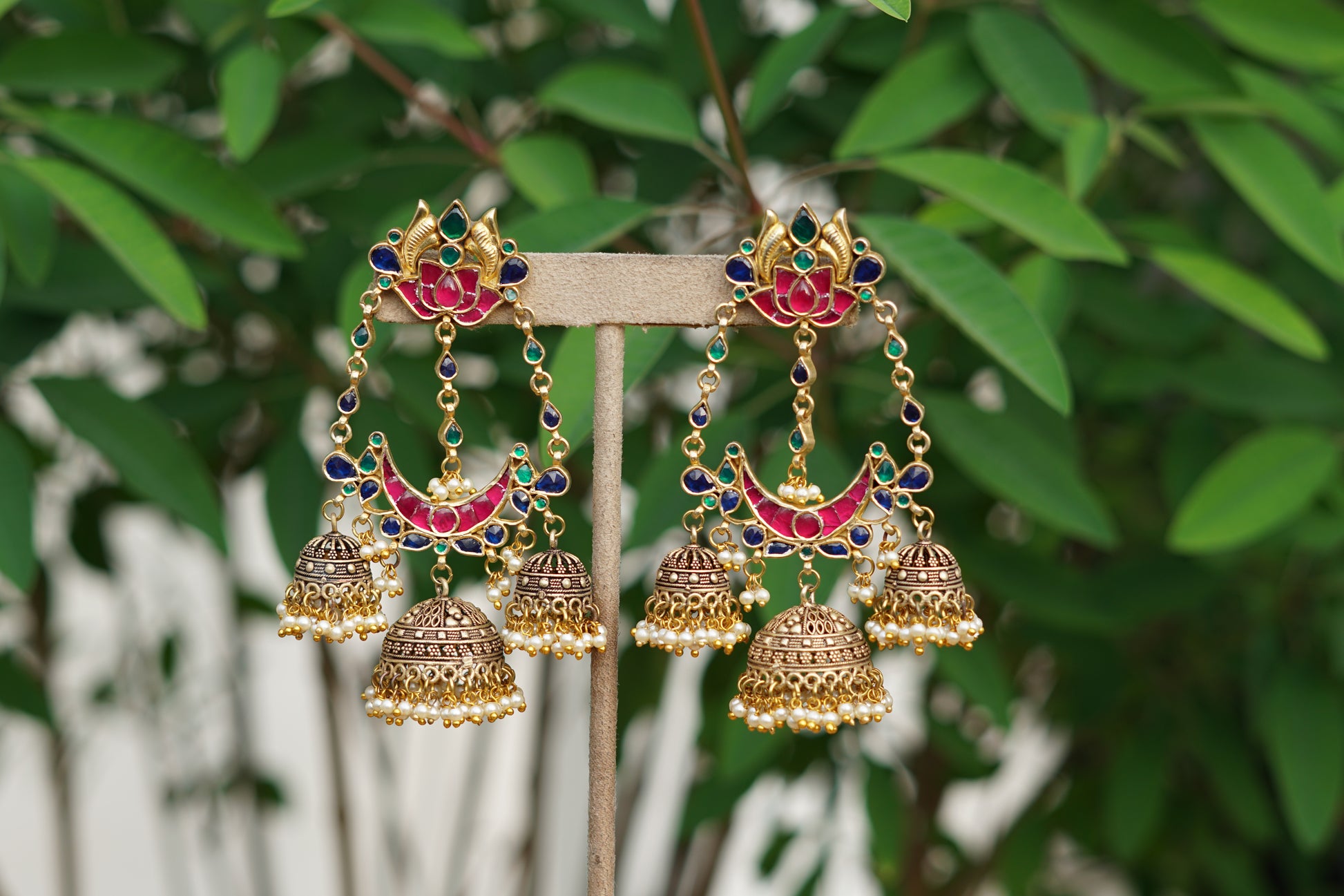 Kundan big size jhumki earrings (1-5049)(R) - JEWELSTYLE