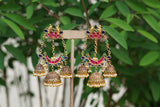 Kundan big size jhumki earrings (1-5049)(R) - JEWELSTYLE