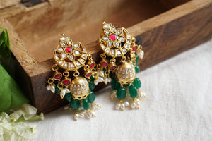 Pink Kundan Jhumki (1-4636)(R)