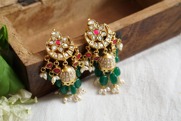 Pink Kundan Jhumki (1-4636)(R)