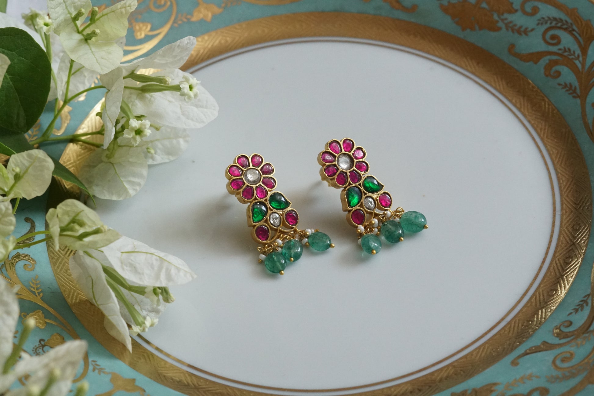 Kundan Earrings (1-5076)(K) - JEWELSTYLE