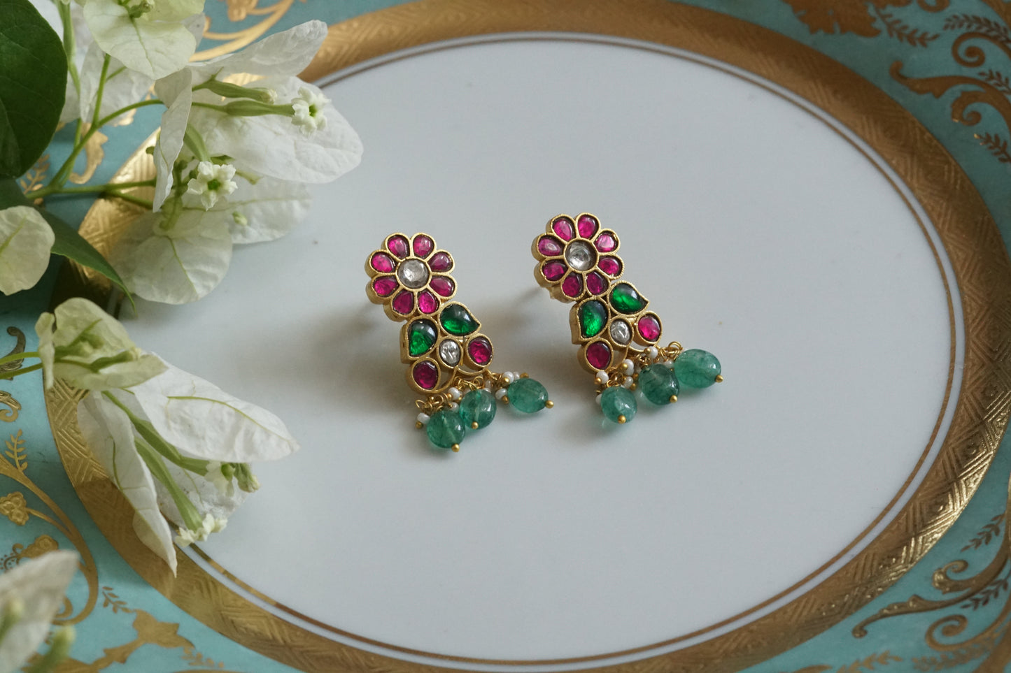 Kundan Earrings (1-5076)(K) - JEWELSTYLE