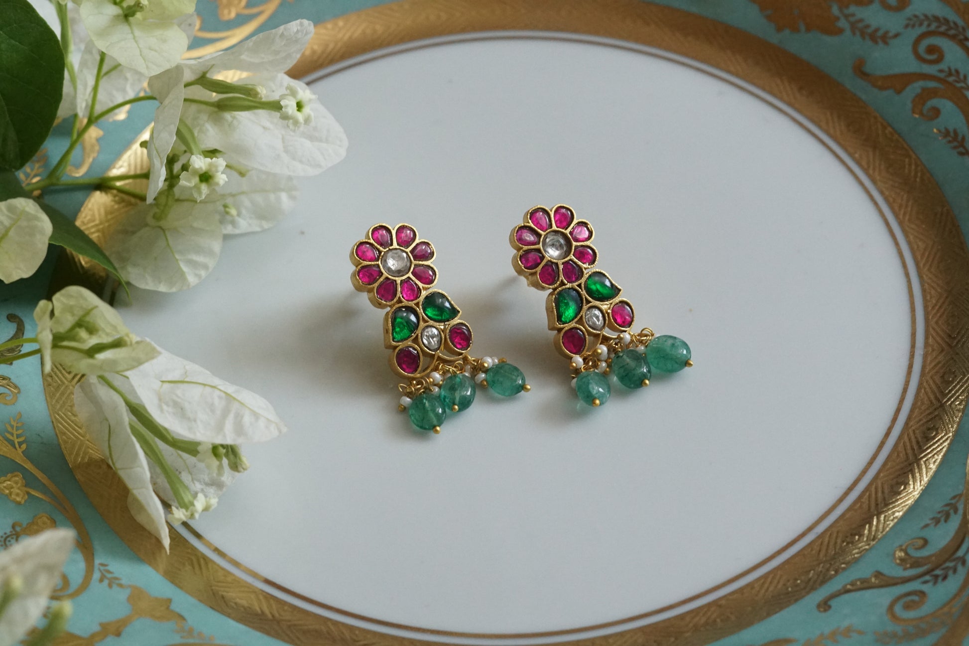 Kundan Earrings (1-5076)(K) - JEWELSTYLE
