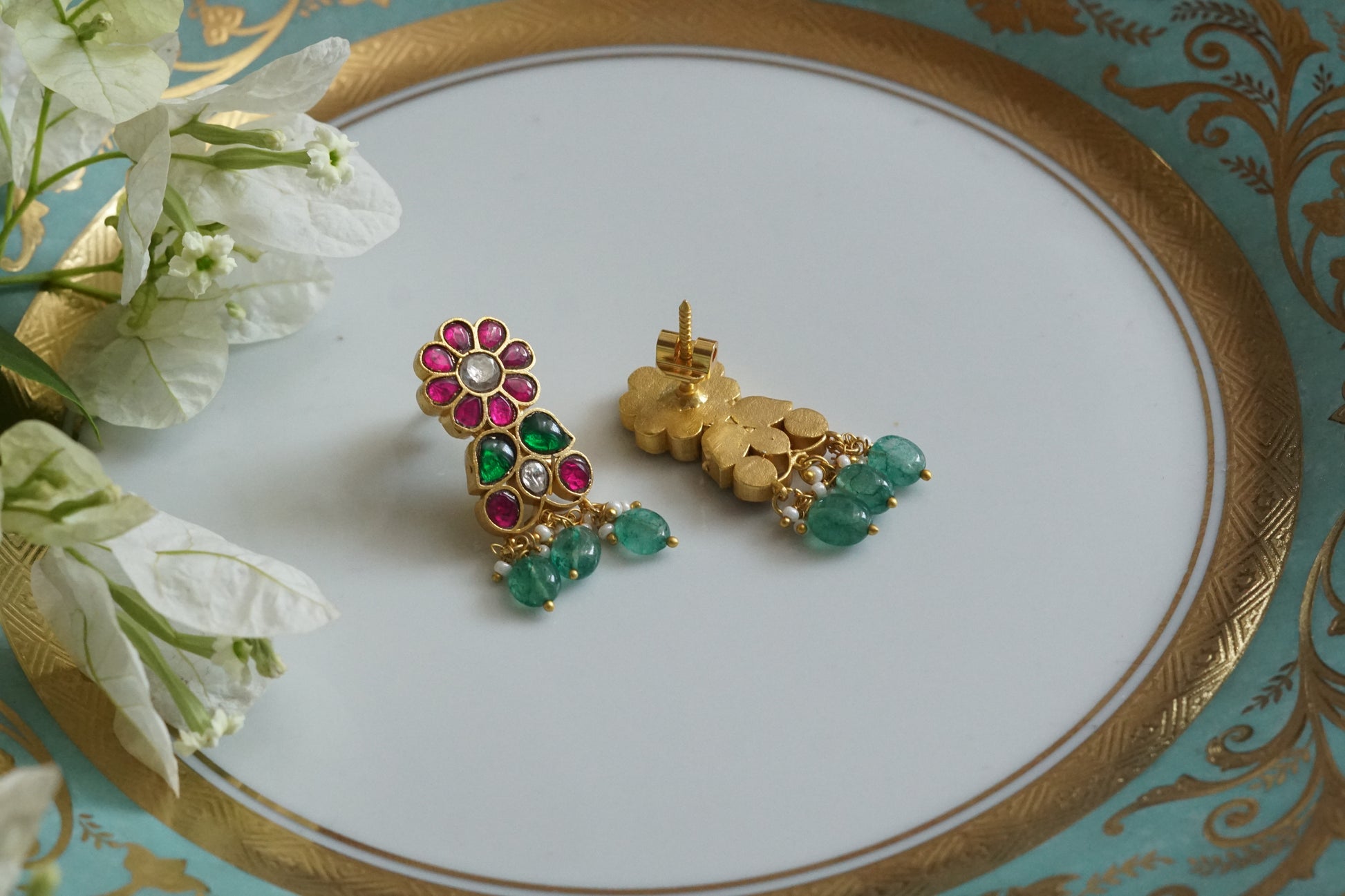 Kundan Earrings (1-5076)(K) - JEWELSTYLE