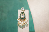 Green stone Polki necklace set (4-8493)(B)