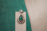 White & Green stone Polki necklace set (4-8498)(B)