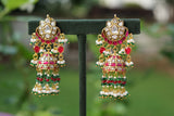 Pink kundan Jhumki (1-4650)(R)