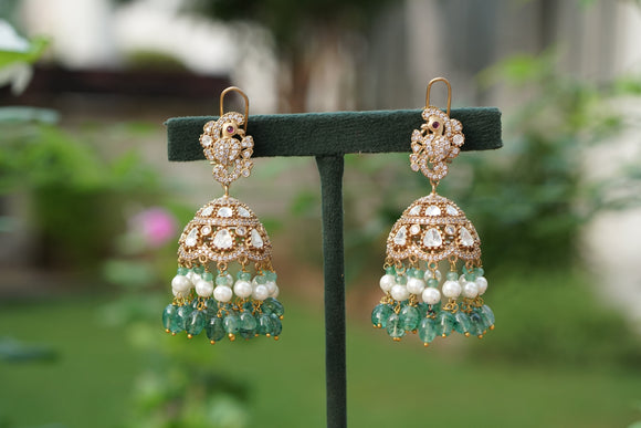 Light Green Polki Jhumki (1-4647)(B)