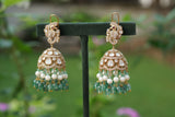 Light Green Polki Jhumki (1-4647)(B)