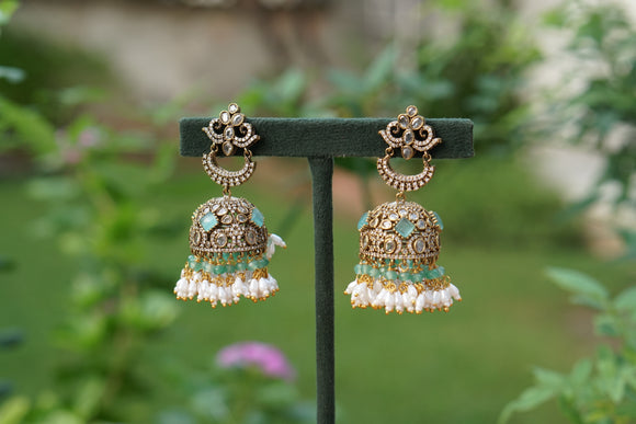Mint Polki Jhumki (1-4645)(B)