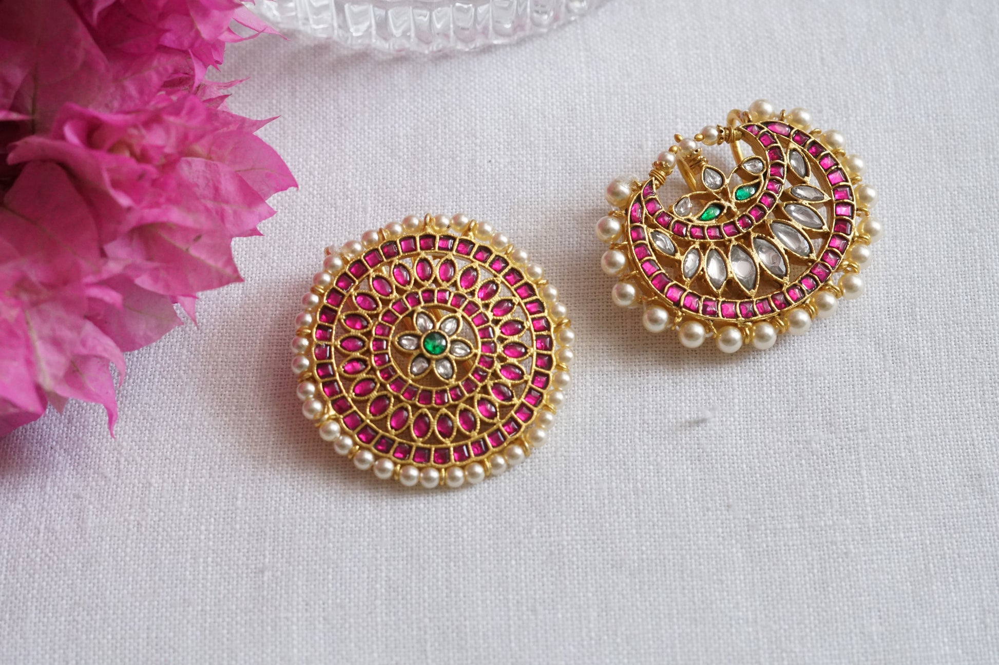 Sun & Moon Kundan Hairpin (5-1696)(K) - JEWELSTYLE