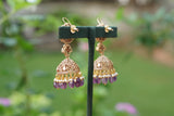 Purple Polki Jhumki (1-4648)(B)