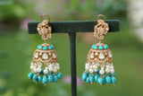 Firoza Polki Jhumki (1-4646)(B)