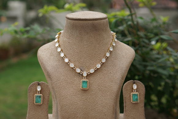 Polki Necklace set (4-7955)(B)