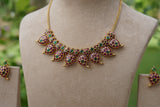 Antique Pink & Green necklace set (4-8501)(AK)
