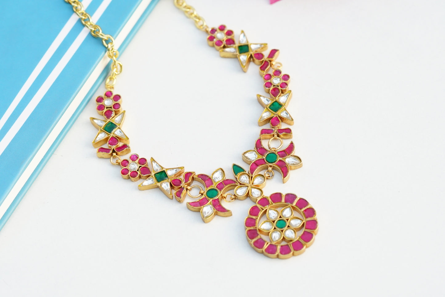 Kundan Navratan choker (4-6469)(R)(PREORDER)