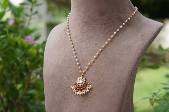 Kundan PENDANT chain (4-8053)(R)