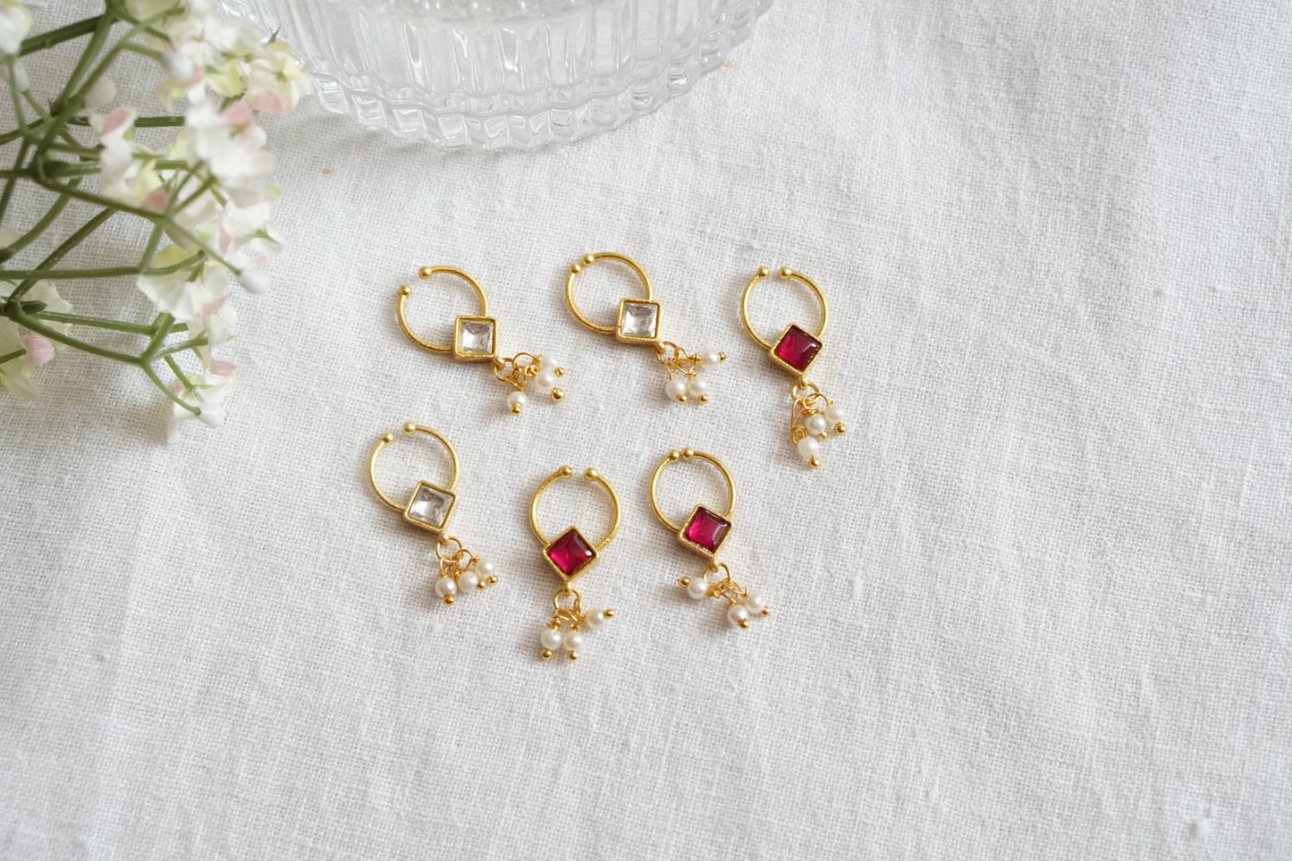 Kundan septum nosering(2-220)(AK) - JEWELSTYLE