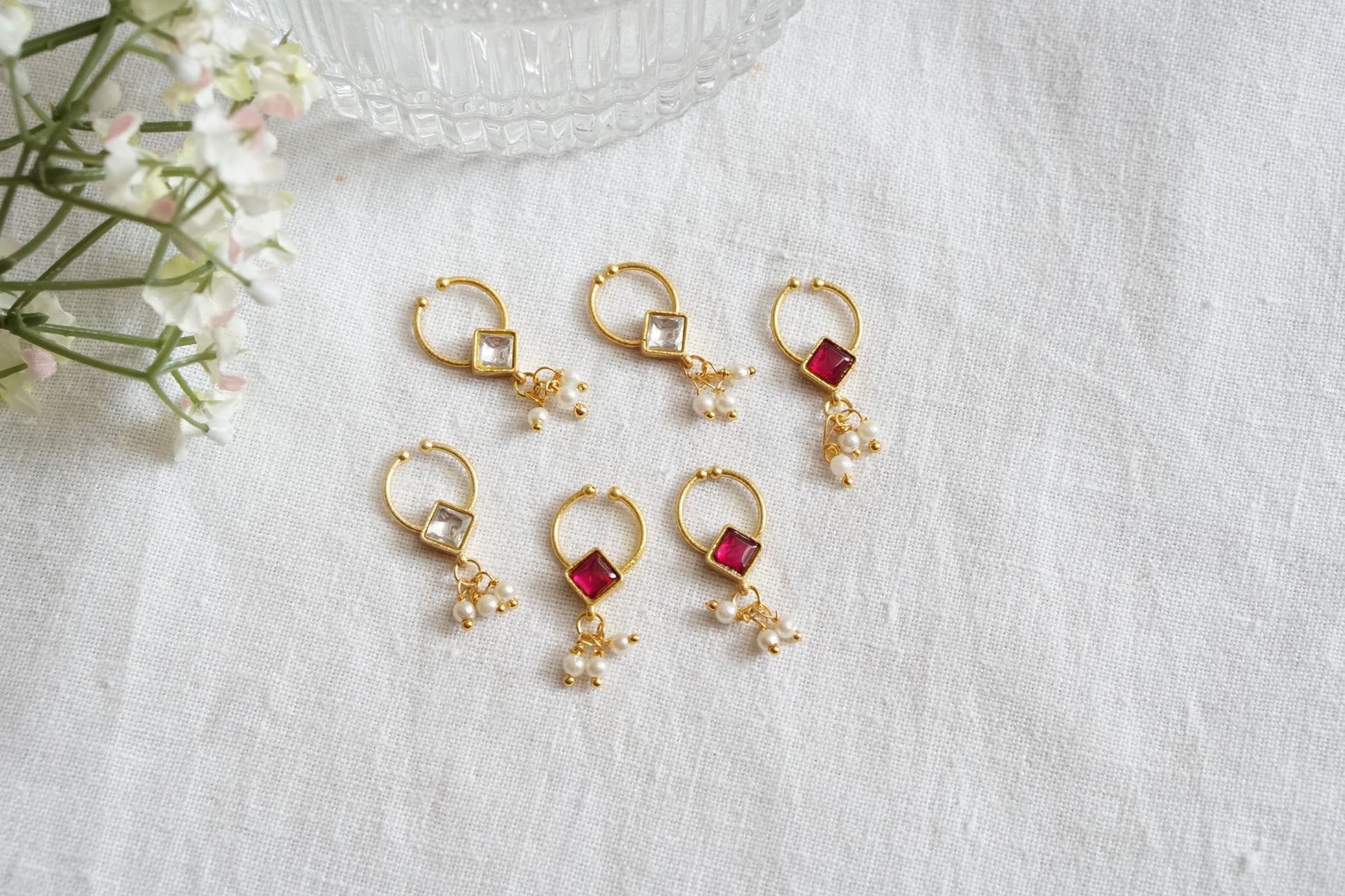Kundan septum nosering(2-220)(AK) - JEWELSTYLE