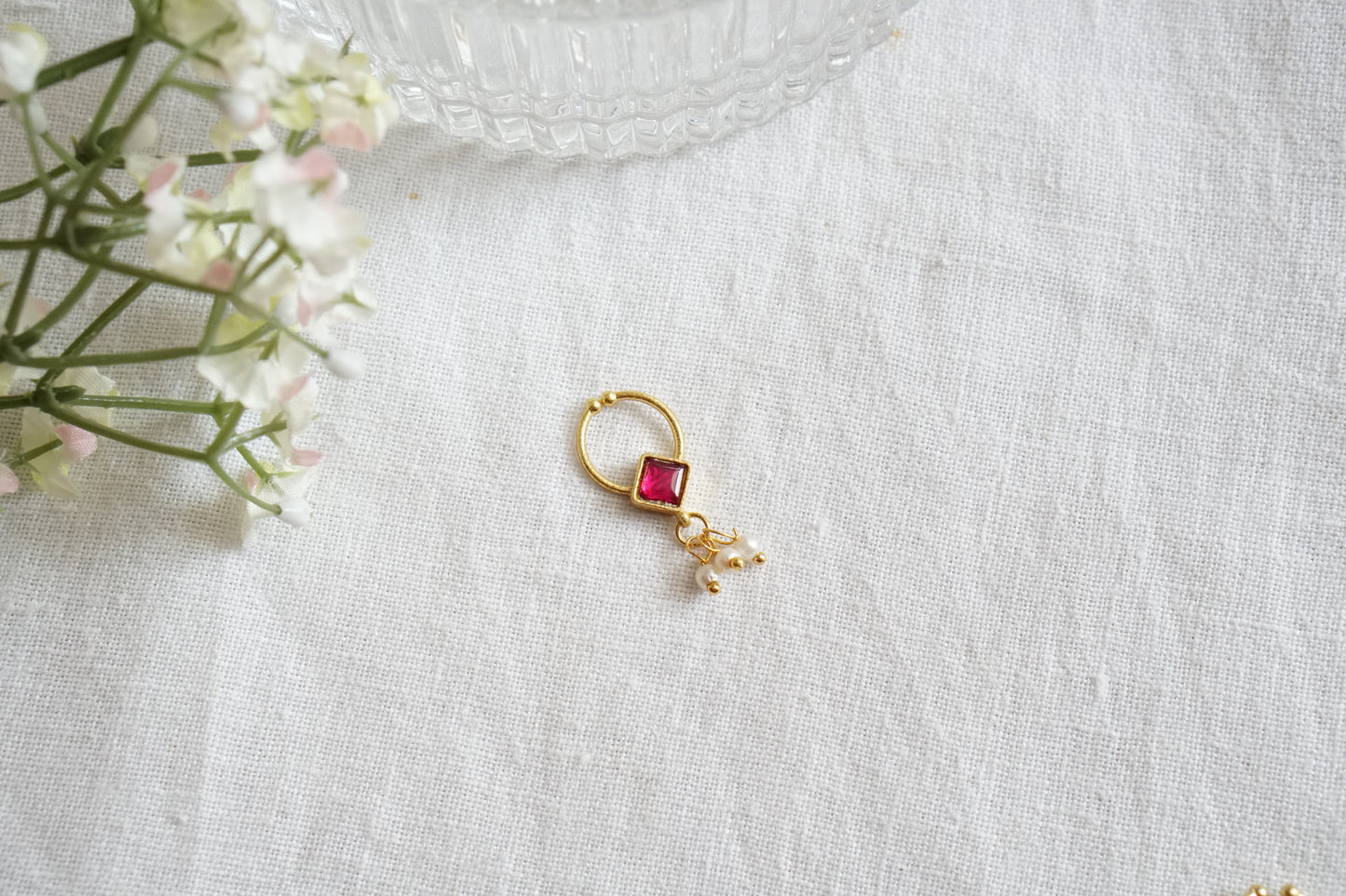 Kundan septum nosering(2-220)(AK) - JEWELSTYLE