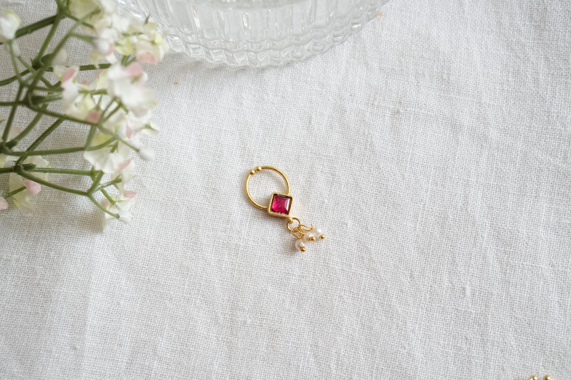 Kundan septum nosering(2-220)(AK) - JEWELSTYLE