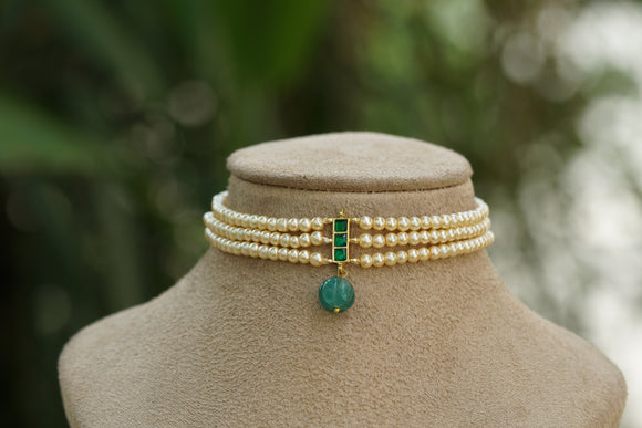 Green stone kundan Choker (4-8204)