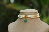 Green stone kundan Choker (4-8204)