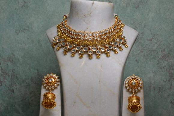 Kundan necklace set (4-6850)(R)(preorder)